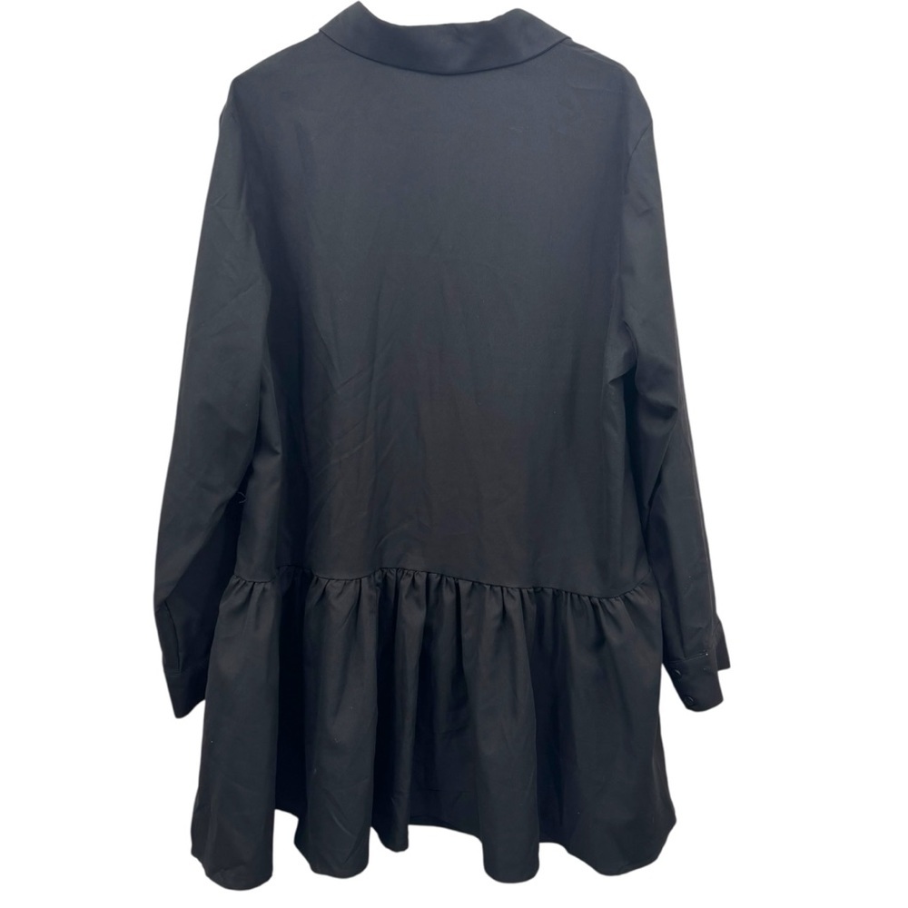 Shein Size 4x Black Button Front Long Sleeve Ruff… - image 3